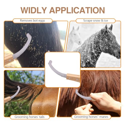 Bot Egg Knife for Horses, Precision Grooming for Bot Egg Removal Stainless Steel Blade with Wooden Handle Horse Equine Tack Care Farrier Tool
