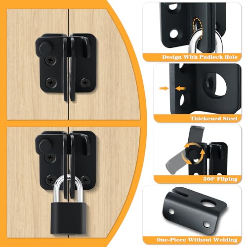 Alise Black Flip Latch Gate Latch,Shed Door Latch Barn Door Lock,S-Size | Stainless Steel Door Lock Latches for Shed Barn Wooden Fence Chicken Dog Cage Window Cabinet Backyard Garage - color: Matte Black, size: Small Size (SS)