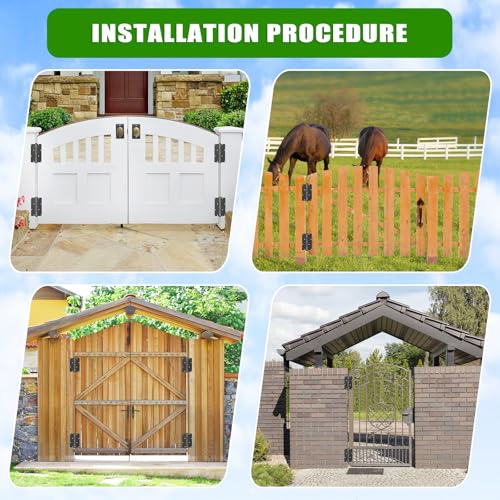 Insaga 5-3/4" Self-Closing Gate Hinges Heavy Duty Black E-Coated, 4 Pack | Carbon Steel, Rust-Proof E-Coat, 4-Side Mount for Pool/Yard, Self-Close Spring, No Adjustment Needed, 30 Lbs Capacity - color: 4Pack