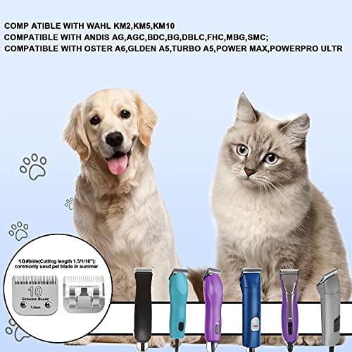 7PCS10 Blades Dog Grooming Blades Compatible with Andis Dog Clipper | For Oster A5/Wahl KM Series Dog Clipper,Ceramic Blade & Stainless Steel Blade ,Size :#10+30+40+3FC+4FC+5FC+7FC - color: #10+30+40+3fc+4fc+5fc+7fc