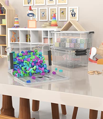 WYT Clear Storage Latch Bins, 6-Pack Storage Organizer Box with Handle and Lids, 5-Litre - color: Clear