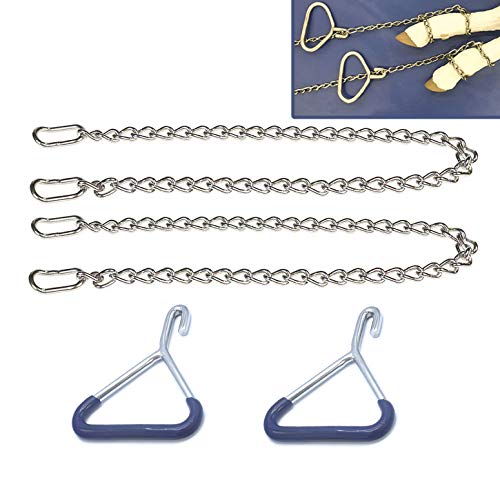 Durable Cow OB Apparatus Leg Catch Set (2 OB Handle & 2 OB Chain 60Inch), Goat Forceps, Cattle Delivery Instruments for Dairy Farm
