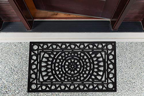 DII Rubber Doormats Collection All Weather, 18x30, Sun Scroll - color: Sun Scroll, size: 1'6" x 2'6" (Rectangular)