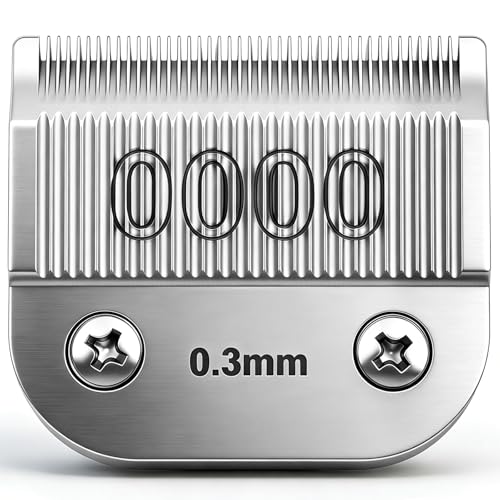 Replacement Ceramic Blade,Compatible with Oster 76,Andis AGC,Wahl KM10 | 0.3mm(1/100") Cutting Length,size OOOO - color: Size 0000