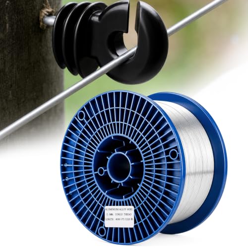 Gisafai 4000 ft 14 Gauge Aluminum Wire for Electric Fencing, Aluminum Alloy Wire for Electric Fencing, High Conductivity & Durability - size: 4000 ft 14 Gauge