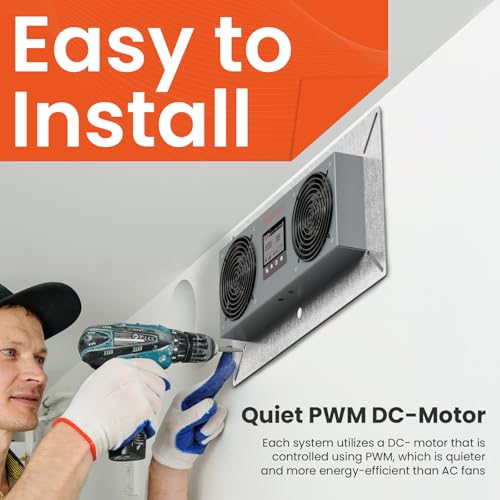 Abestorm Crawlspace Ventilation Fan with Humidistat, 240CFM Air-out | Smart Digital Panel,Temperature Controller, Moisture Reducing, for Crawlspaces Garage Attic Hydroponics Grow Tents, IP55 Rate - color: Silver