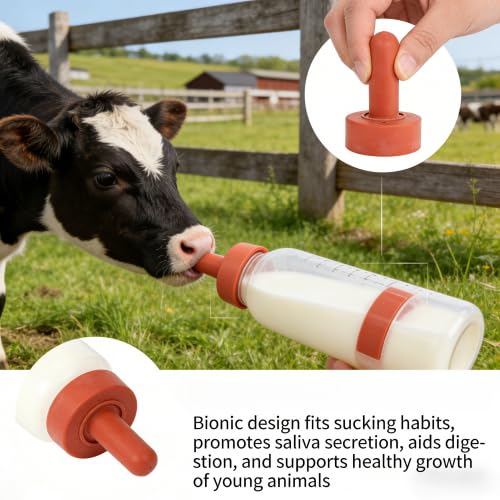 HEEPDD 5Pcs Farm Animal Feeding Bottle Nipple,4.2in Length Rubber Snap On | Small Animal Milk Drink Pacifier Calf Nipple Livestock Feeding Nursing Watering Supplies,Diameter 2.4in