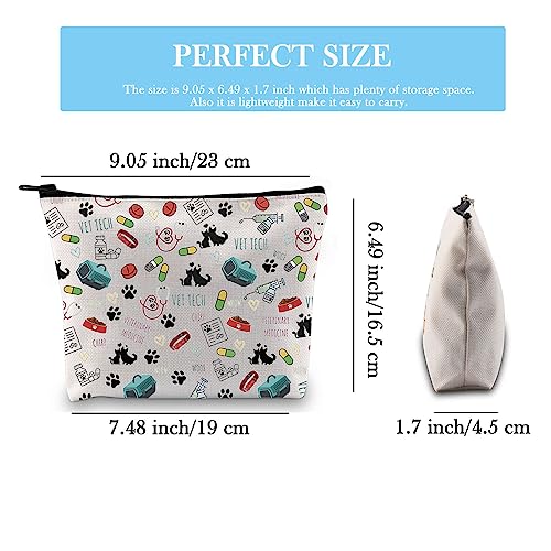 GJTIM Veterinary Technician Gift Vet Receptionist Gift Vet Assistant Gift Vet Medicine Graduation Gift Zipper Pouch Makeup Bag (Vet Tech Pattern Bag) - color: Vet Tech Pattern Bag