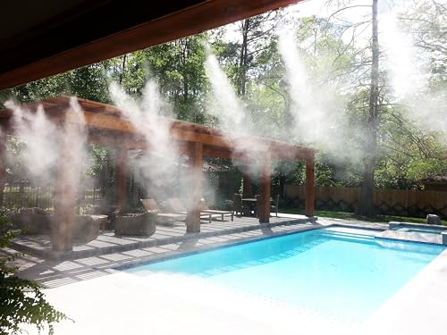 Patio Misting Kit - 250 PSI Patio misting System - Made in USA Pump - Up to 40 Nozzles Misting System - For Residential Misting System - Stainless Steel Misting Nozzles (10 Nozzle System) - size: 10 Nozzle System