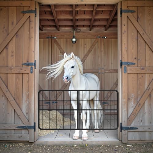 48" W×24" H Stall Guards for Horses, Horse Stall Gates, Heavy Duty Steel Yoke Design Fits Standard Barn Doorways - size: 48"W×24"H