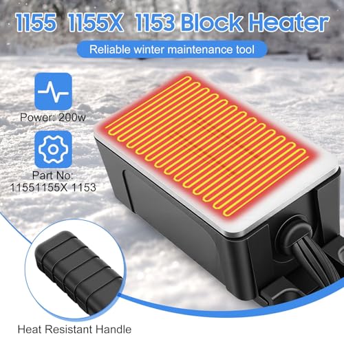 Yosoo Health Gear 1155X Block Heater, Magnetic Engine Block Heater, Oil Pan Heater Replacement for Tractors or other Equipment 120 Volts 200 Watts