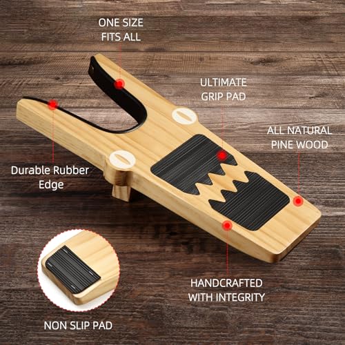 Wooden Boot Jack - Extra Wide Boot Puller Remover For Men,Woman, Elderly, Handicap and Disabled, Ideal for Cowboy Boots, Work Boots & Shoes, One Size Fits All