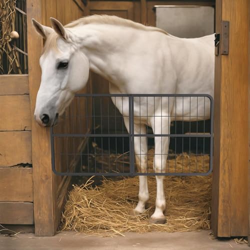 48" W×24" H Stall Guards for Horses, Horse Stall Gates, Heavy Duty Steel Yoke Design Fits Standard Barn Doorways - size: 48"W×24"H