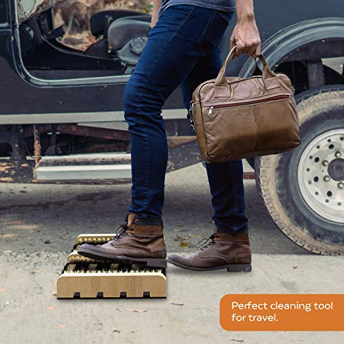 SCRUBIT Boot Scrubber Shoe Brush – Outdoor Boot Brush for Snow & Ice, All Weather Shoes & Boots Cleaner, Removes Snow, Sand and Mud – 14.2 x 10 in. Boot Scraper Door Mat