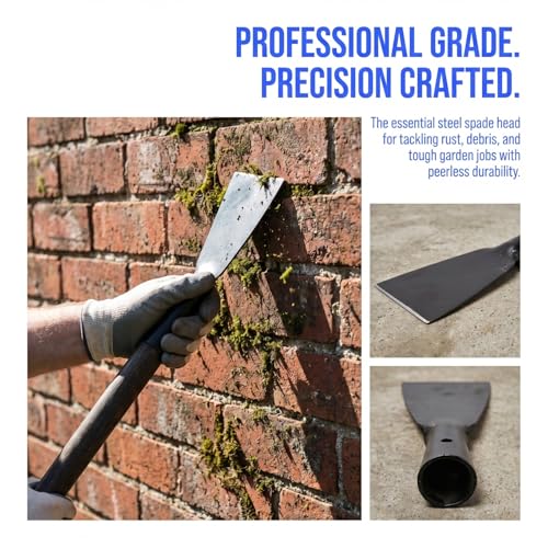 Abaodam Wall Cleaning Shovel Rust Removal Blade Metal Forged Spade Head for Bark Scraping Weeding Cement Cleanup Garden and Household Use 7.48 X 2.75 X 1.25 in