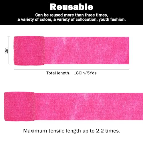 Bandages First Aid Tape Cohesive Bandage First Aid Bandages Cohesive Wrap Adhesive Bandage Self Adherent Cohesive Wrap Bandages Colorful Bandages (Mix6-B, 2-Inch) - color: Mix6-b, size: 2-Inch