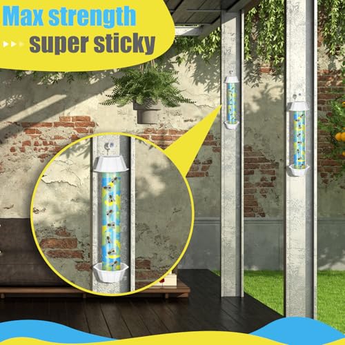 Qualirey 12 Pcs Sticky Fly Trap Fly Stick with Hanging Hook Adhesive Flying for Indoor Outdoor Trap Houseflies and Flying Insects Mosquito Bee Moth (Blue Camouflage) - style: Blue Camouflage