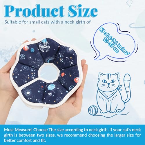 Cat Cone Collar Adjustable, Protective Recovery Collar Soft, Cat Cone Neck Prevent Licking Wound After Surgery, for Cats (XS) - size: XS