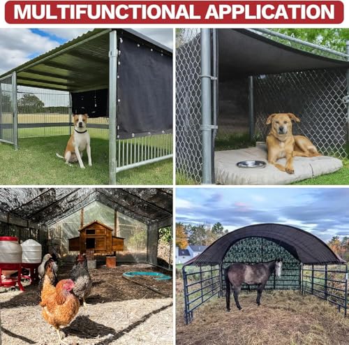 3' x 4' Beige Custom Size Dog Kennel Shade Crate Cover Net 90% Sunblock Tarp with Grommets Outdoor & Fabric Cloth Mesh for Livestock Chicken Pet Run Playpen Cage Roof