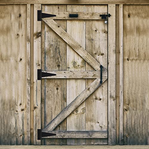 10 Inch T-Strap Shed Door Hinges Heavy Duty, Black Tee Hinge for Wooden Fences, Yard Door, Barn Door Gates, Wrought Hardware Rustproof, 2PCS - color: 2 pcs, size: 10 Inch