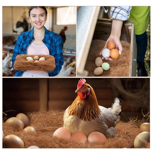 Yerliker Chicken Nesting Box Pads Laying Hen Chicken Coop Bedding,6 Pack | Chicken Laying Hens Pads, Coconut Fiber Henhouse Nesting Boxes Bulk, for Chicken Accessories Supplies