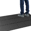 ROVSUN Rubber Floor Mat with Holes, 3x7 FT Hollow Large Mat Roll, Anti-Fatigue/Non-Slip Drainage Mat, for Industrial Kitchen Restaurant Bar Bathroom, Indoor/Outdoor Cushion (2 Packs) - size: 36x83 in.(3x7 ft)