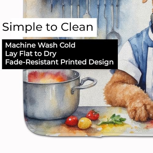 Caroline's Treasures Airedale Terrier The Chef Memory Foam Kitchen Mat Machine Washable Anti-Fatigue Mat Cushion Comfort Bath Mat or Kitchen Rug - color: Airedale Terrier 6181