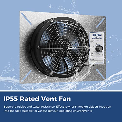 ALORAIR 540CFM Crawl Space Ventilator Fan with Humidistat & Thermostat | 8.7 Inch Basement Vent Fan with Freeze Protection, IP-55 Rated Isolation Mesh for Crawlspace, Garage, Attic, Exhaust - size: Medium