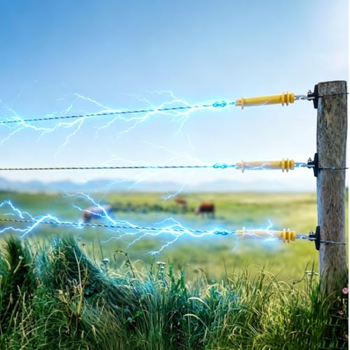 15 Pack Yellow Rubber Insulated Gate Handle Set – Heavy-Duty Electric Fence Handle, High-Visibility Durable Rubber, Weatherproof Safety Connector for Farm & Ranch Electric Fencing - color: 15-Pack