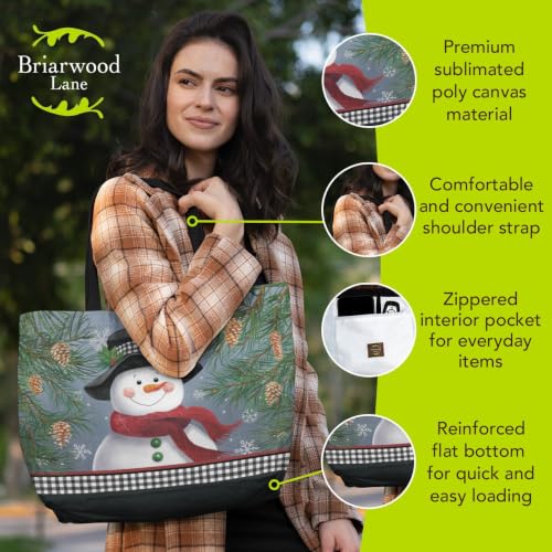 Briarwood Lane Tote Bags 14" x 15" x 7" 2022 Collection - color: Smiling Snowman
