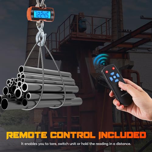 CGOLDENWALL Digital Crane Scale 4400lb Industrial Hanging Scale Handheld Hoist Scale kg lb Switchable 2000kg Wild Game Scale for Farms, Hunting and Livestock - size: 2000kg