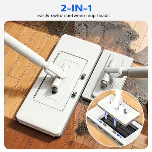 New Flat Mop with Extendable Handle for Multi-Surface Quick Cleanup | Mops for Floor Cleaning, No-touch Cloth Changing, Fits Most Pads, House Cleaning Supplies, No Back Strain, 10 Reusable Cloths - size: 1Mop with 10 Reusable Cloths