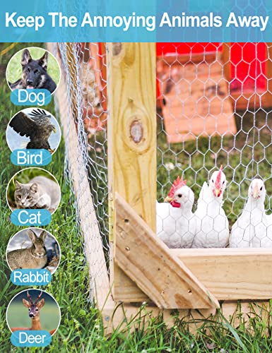 TOYPOPOR Chicken Wire 16'' x 396''(40cm x 10m), Outdoor Anti-Rust Hexagonal Galvanized Chicken Wire Mesh Fencing to Protect Gardening Plants Vegetables Flowers Fruits From Dogs Rabbits Squirrels, 32ft - size: 33ft/10m +100Ties
