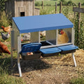 Garvee 3-Hole Roll Away Egg Collection Chicken Nesting Box | Galvanized Steel Nest Box for Laying Eggs - color: Blue, size: 3 holes with legs