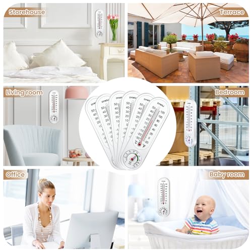 10 Pcs Indoor Outdoor Thermometer Hygrometer for Wall with ℃/℉ | Humidity Gauge Meter Monitor, with Celsius/fahrenheit, for Room Patio Greenhouse Cellar Field Cellar Garden Closet
