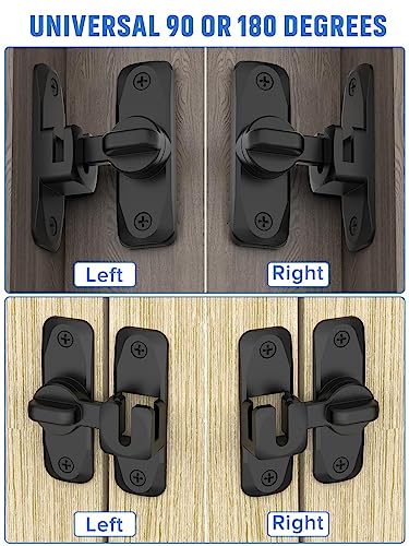 90/180 Degree Flip Barn Door Lock, Protect Privacy - Security Sliding Door Latch, Small Gate Latches Hardware for Barn, Garden, Bathroom, Cabinet, Window (Black-1PC) | Protect Privacy - Security Lock, Small Gate Latches Hardware for Barn, Garden, Bathroom