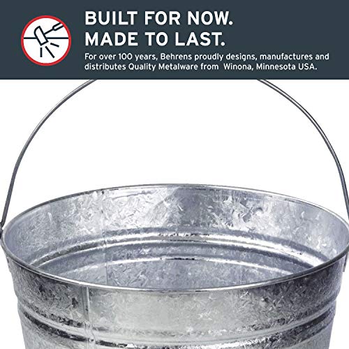 Behrens Hot-Dipped Galvanized Steel Utility Pail 4-1/4 Gallon - size: 17 quart, style: Hot Dipped
