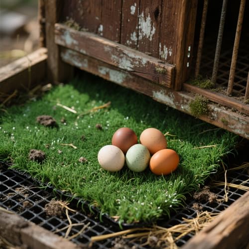 8 Pack 11.8"x11.8" Chicken Nesting Pads for Chicken Coop - Green | Reusable Plastic Artificial Grass Nesting Box Pads Washable Chicken Nesting Pads for Pet Garden Lawn Indoor Outdoor