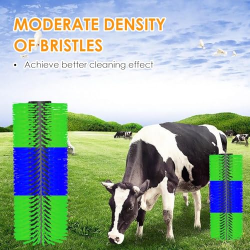 4 Sets Scratch Brushes For Livestock - 20 X 8 Inch Anti-Itch Tool,Multifunctional Cow Scratching Grooming Brush,Screws And Nuts For Sheep, Cattle, Horses, Pigs,Effectively Protecting The Fence - color: teal