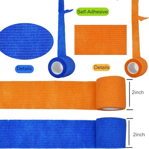 40 Rolls Self Adhesive Bandage Wrap Bulk Breathable Athletic Tape Elastic Cohesive Bandage Adhesive Wrap Roll for Sports Wrist Ankle, 2 Inch x 5 Yard (Multi Colors) - color: Rich