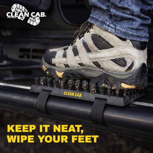 Universal Fit Truck Step Mounted Brush - Heavy Duty Boot Brush for Trucks, RVs, SUVs, and Semis - Easy Velcro Mounting - Perfect for Camping, Jobsite, and Home - Durable and Reliable