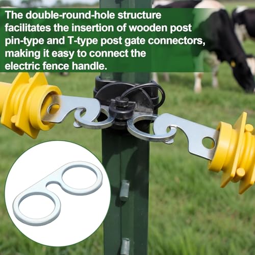 25 Pcs T-Post Electric Fence Gate Hook Heavy Duty Eyelet,Sliver - color: Silver