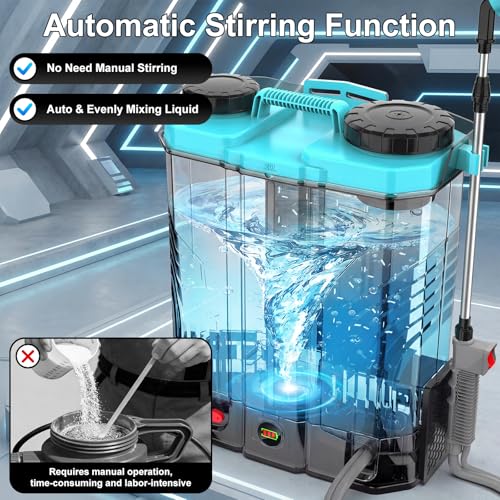 Backpack Sprayer Battery Powered 5 Gallon, 100 PSI Electric Garden Sprayer with Wash Bottle & Mixing System & 6 Nozzles for Lawn, Garden, Yard, 4.0Ah Battery & Charger Included | Wash Bottle & Mixing System & 6 Nozzles for Lawn, Garden, Yard, 4.0Ah Batter