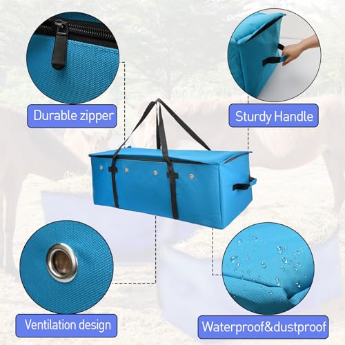 Hay Bale Storage Bag,Heavy Duty 1200D Oxford Fabric Hay Bale Bag Extra Large Hay Bag for Hay Transport and Storage，45x19.7x18.5 Inch