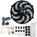 BLACKHORSE-RACING 14" Universal Electric Radiator Cooling Fans + Thermostat Relay & Mount Kit - size: 14 Inch