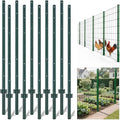 GarveeLife Fence Posts 4 Feet, Pack of 10, Metal Fence Poles U Post Sturdy Duty Fence Stakes Step in Post No Dig Fence Post for Garden Yard