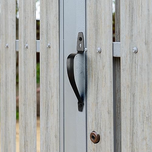 WellMade 10" Barn Door Handles Heavy Duty,Gate Handle for Wooden Fences Shed, Rustic Metal Decorative Sliding Door Pull Handles (Black 2 Packs)