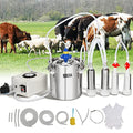 VEVOR Goat Milking Machine, 6 L 304 Stainless Steel Bucket, Electric Automatic Pulsation Vacuum Milker, Portable Milker with Food-Grade Silicone Cups and Tubes, Adjustable Suction for Cows and Sheep - size: 6 L