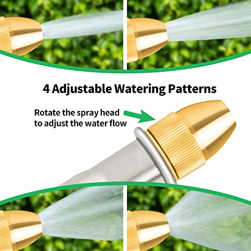 AUTOMAN Garden Hose Nozzle Sprayer - High Pressure 100% Metal Water Spray Nozzle With 4 Patterns - Heavy Duty for Watering Plants, Lawns, Washing Cars & Pets - style: 4 Patterns