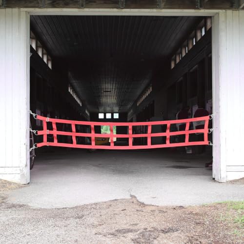 Country Pride Barn Door Guards, Heavyweight 2-Inch Polypropylene Webbing, Adjustable Length, Stainless Steel D-Ring Ends, Open-End Snaps, Stall Safety and Ventilation (10', Red) - color: Red, size: 10'